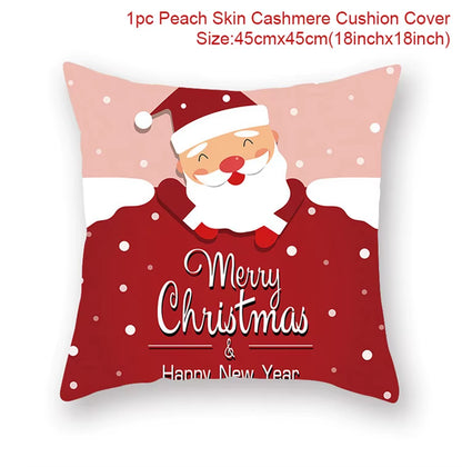 Merry Christmas Cushion Cover Christmas Decorations for Home 2022 Cristmas Ornament Pillow Case Xmas Navidad Gifts New Year 2023