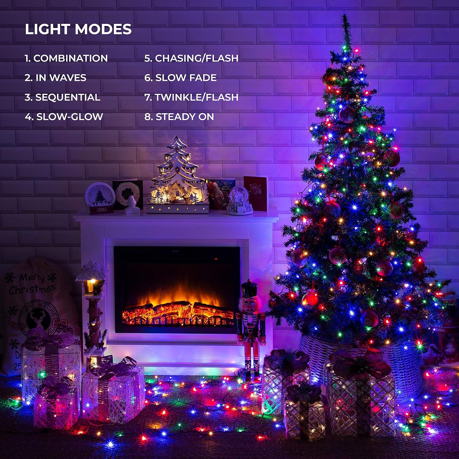Brighten Your Holidays with The Christmas Workshop 70320 Multi-Coloured LED Lights – 50 Lights, 8 Modes, Battery Operated