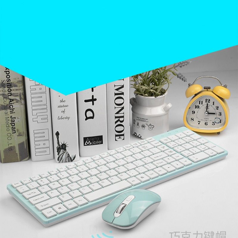 Fashion wireless keyboard mouse set 2.4G thin desktop laptop accessories