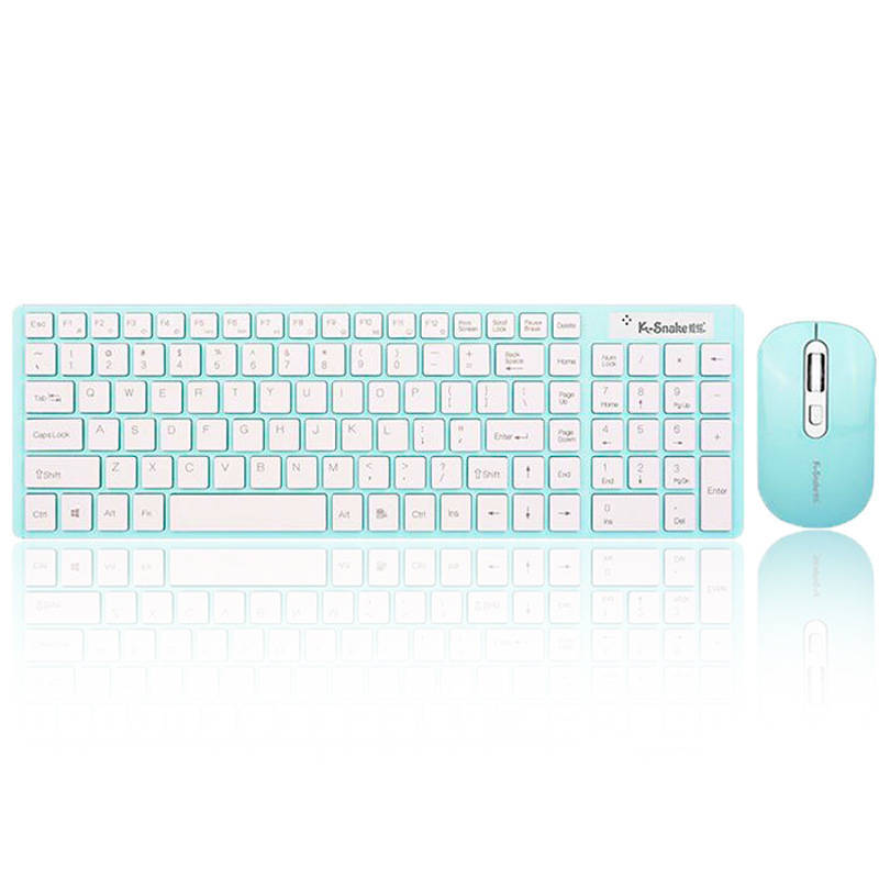 Fashion wireless keyboard mouse set 2.4G thin desktop laptop accessories