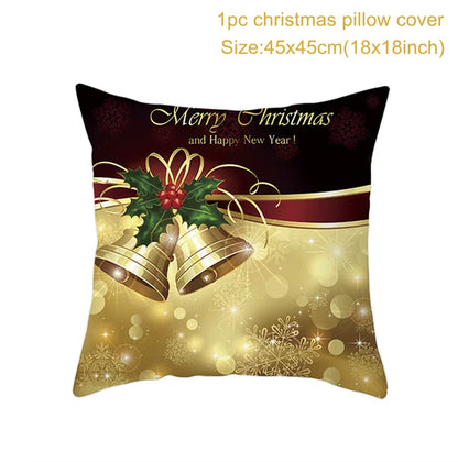 Merry Christmas Cushion Cover Christmas Decorations for Home 2022 Cristmas Ornament Pillow Case Xmas Navidad Gifts New Year 2023