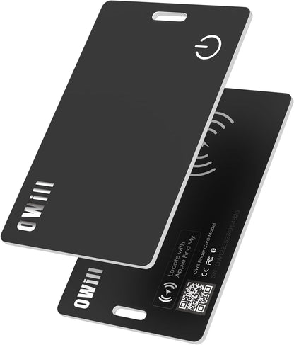Owill 2mm Slim Wallet Tracker Card - IP68 Wireless Rechargeable Air Smart Tag Compatible with Apple Find My App for Luggage and Suitcases (iOS Only)