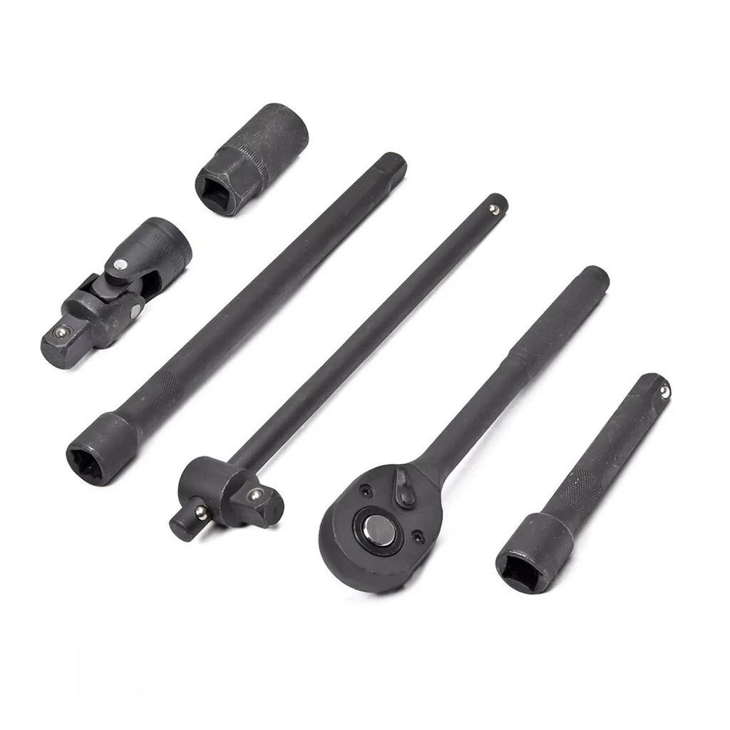 Heavy Duty 1&2 Ratchet Wrench Socket Set 8-32mm Metric Extension Bar Metal Case