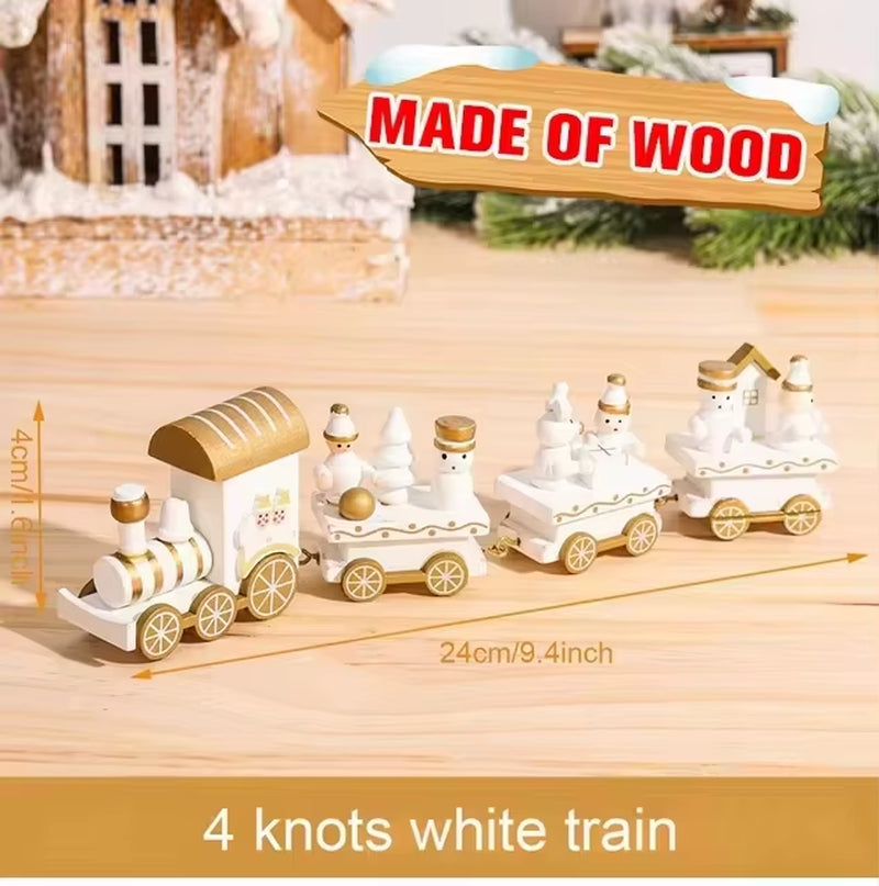 Christmas Train Merry Christmas Decorations for Home 2024 Cristmas Wooden Ornament Xmas Navidad Noel Gifts New Year 2025