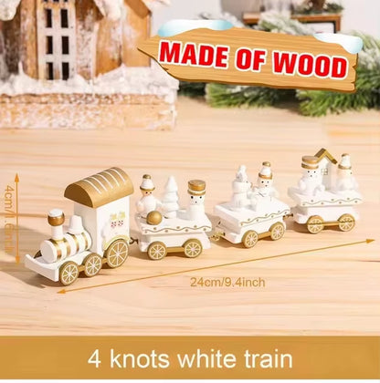 Christmas Train Merry Christmas Decorations for Home 2024 Cristmas Wooden Ornament Xmas Navidad Noel Gifts New Year 2025