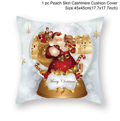 Merry Christmas Cushion Cover Christmas Decorations for Home 2022 Cristmas Ornament Pillow Case Xmas Navidad Gifts New Year 2023