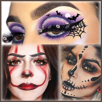 3D Natural Pumpkin Eyelashes - Reusable Halloween False Eyelashes for Parties, Cosplay, and Gifts