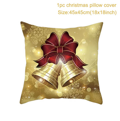 Merry Christmas Cushion Cover Christmas Decorations for Home 2022 Cristmas Ornament Pillow Case Xmas Navidad Gifts New Year 2023