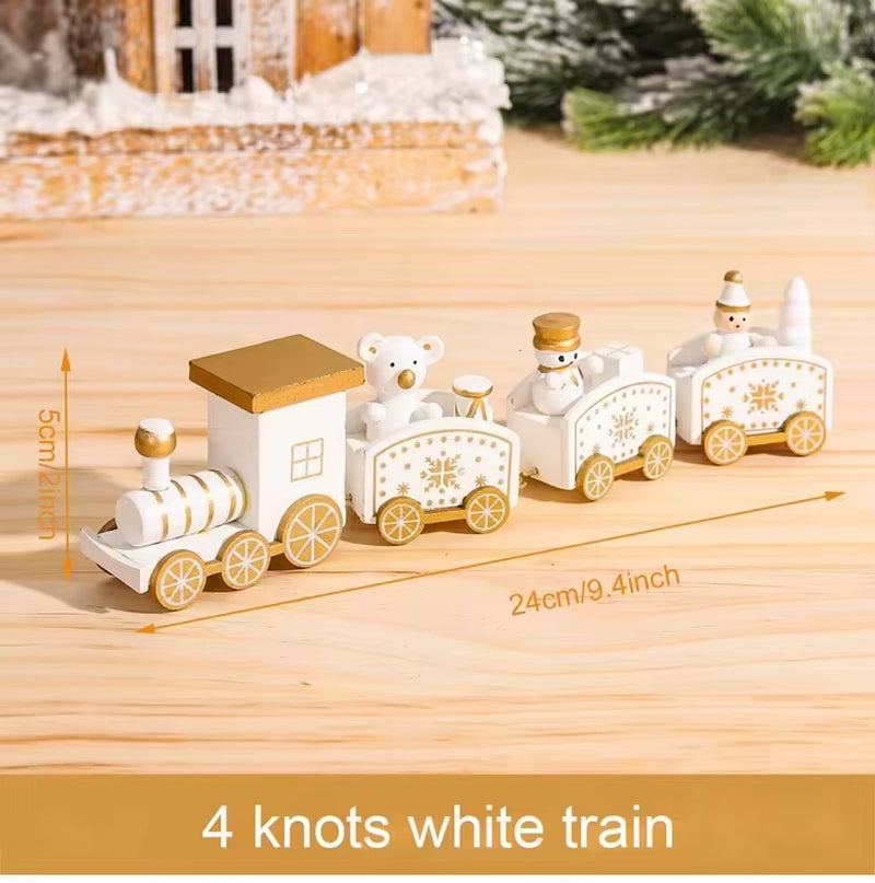 Christmas Train Merry Christmas Decorations for Home 2024 Cristmas Wooden Ornament Xmas Navidad Noel Gifts New Year 2025