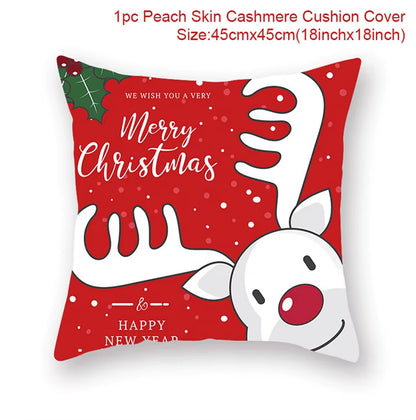 Merry Christmas Cushion Cover Christmas Decorations for Home 2022 Cristmas Ornament Pillow Case Xmas Navidad Gifts New Year 2023
