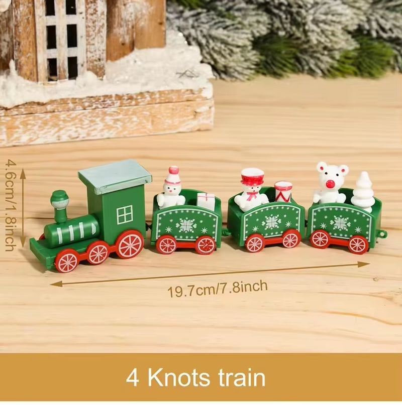 Christmas Train Merry Christmas Decorations for Home 2024 Cristmas Wooden Ornament Xmas Navidad Noel Gifts New Year 2025