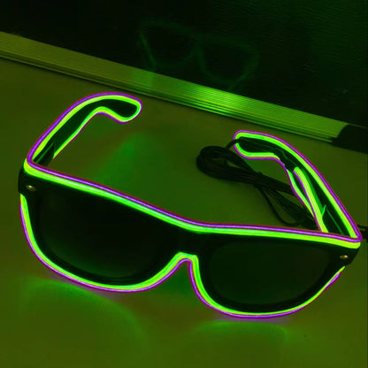 LED Glow Glasses Fashion Neon Light up Glow Rave Costume Party Bright Sunglasses Easter Party Supplies