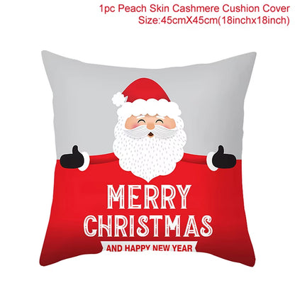 Merry Christmas Cushion Cover Christmas Decorations for Home 2022 Cristmas Ornament Pillow Case Xmas Navidad Gifts New Year 2023