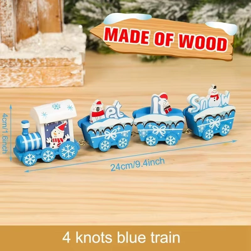 Christmas Train Merry Christmas Decorations for Home 2024 Cristmas Wooden Ornament Xmas Navidad Noel Gifts New Year 2025