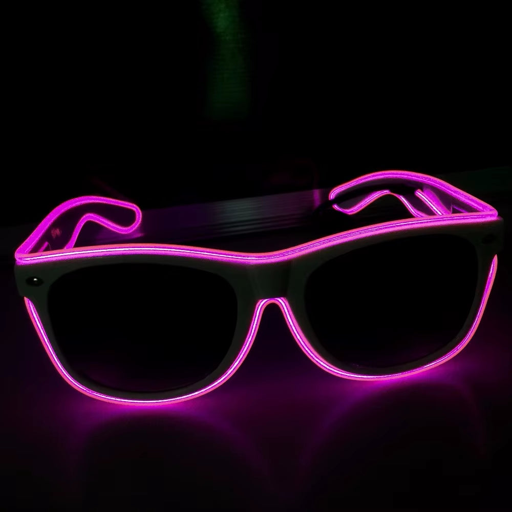 LED Glow Glasses Fashion Neon Light up Glow Rave Costume Party Bright Sunglasses Easter Party Supplies
