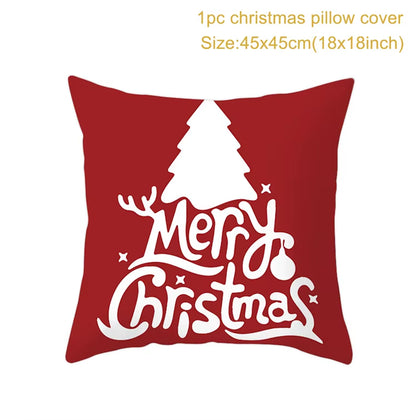 Merry Christmas Cushion Cover Christmas Decorations for Home 2022 Cristmas Ornament Pillow Case Xmas Navidad Gifts New Year 2023