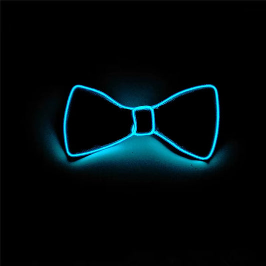 Men Glowing Bow Tie EL Wire Neon LED Luminous Party Haloween Christmas Luminous Light up Decoration Bar Club Stage Prop Clothing