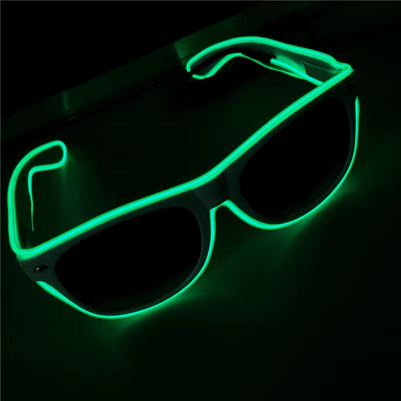 LED Glow Glasses Fashion Neon Light up Glow Rave Costume Party Bright Sunglasses Easter Party Supplies