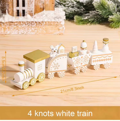 Christmas Train Merry Christmas Decorations for Home 2024 Cristmas Wooden Ornament Xmas Navidad Noel Gifts New Year 2025