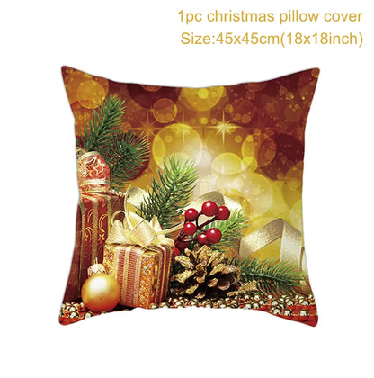 Merry Christmas Cushion Cover Christmas Decorations for Home 2022 Cristmas Ornament Pillow Case Xmas Navidad Gifts New Year 2023