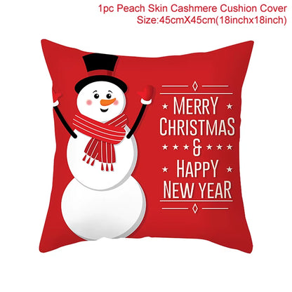 Merry Christmas Cushion Cover Christmas Decorations for Home 2022 Cristmas Ornament Pillow Case Xmas Navidad Gifts New Year 2023