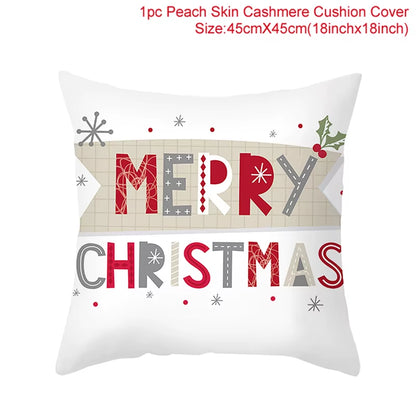 Merry Christmas Cushion Cover Christmas Decorations for Home 2022 Cristmas Ornament Pillow Case Xmas Navidad Gifts New Year 2023